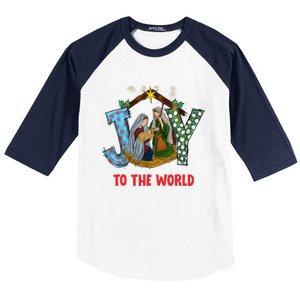 Christmas Joy To The World Jesus Religious Christian Great Gift Baseball Sleeve Shirt