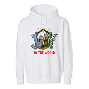 Christmas Joy To The World Jesus Religious Christian Great Gift Garment-Dyed Fleece Hoodie