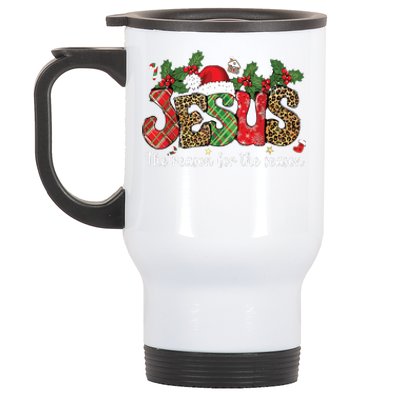 Christian Jesus The Reason Xmas Holiday Season Christmas Stainless Steel Travel Mug