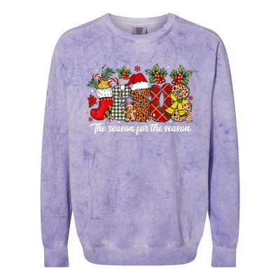 Christian Jesus The Reason Xmas Holiday Season Christmas Colorblast Crewneck Sweatshirt