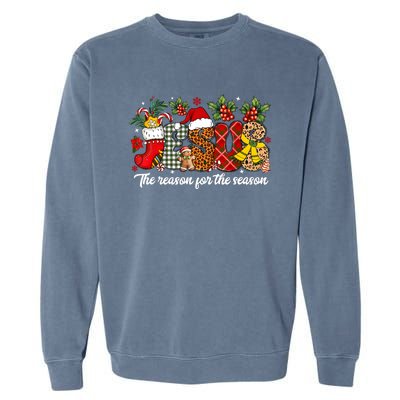 Christian Jesus The Reason Xmas Holiday Season Christmas Garment-Dyed Sweatshirt