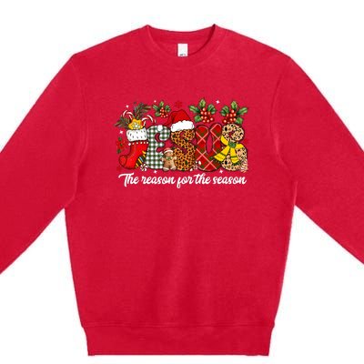 Christian Jesus The Reason Xmas Holiday Season Christmas Premium Crewneck Sweatshirt