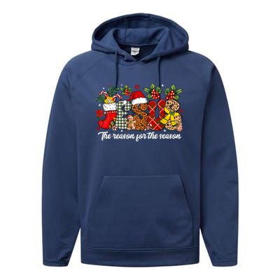 Christian Jesus The Reason Xmas Holiday Season Christmas Performance Fleece Hoodie