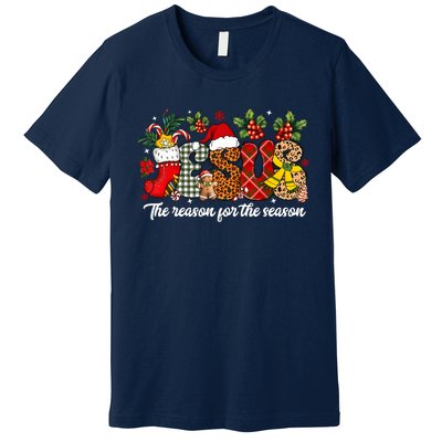 Christian Jesus The Reason Xmas Holiday Season Christmas Premium T-Shirt