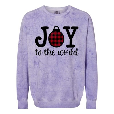 Christmas Joy To The World Christian Plaid Design Gift Colorblast Crewneck Sweatshirt