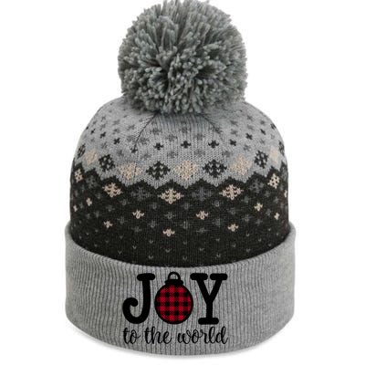 Christmas Joy To The World Christian Plaid Design Gift The Baniff Cuffed Pom Beanie