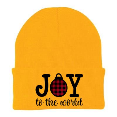 Christmas Joy To The World Christian Plaid Design Gift Knit Cap Winter Beanie