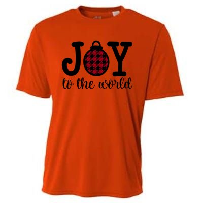 Christmas Joy To The World Christian Plaid Design Gift Cooling Performance Crew T-Shirt