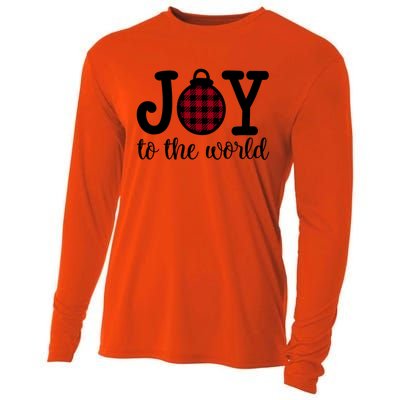 Christmas Joy To The World Christian Plaid Design Gift Cooling Performance Long Sleeve Crew