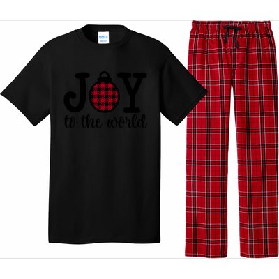 Christmas Joy To The World Christian Plaid Design Gift Pajama Set