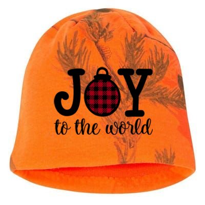 Christmas Joy To The World Christian Plaid Design Gift Kati - Camo Knit Beanie