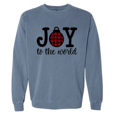 Christmas Joy To The World Christian Plaid Design Gift Garment-Dyed Sweatshirt