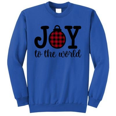 Christmas Joy To The World Christian Plaid Design Gift Sweatshirt