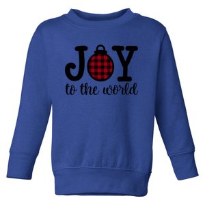 Christmas Joy To The World Christian Plaid Design Gift Toddler Sweatshirt