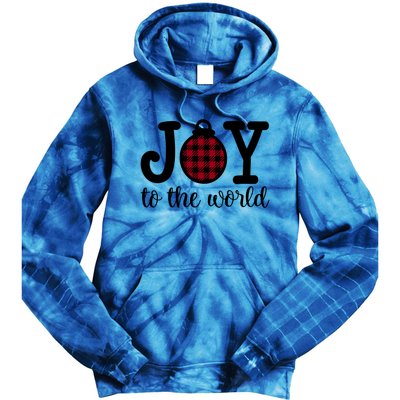 Christmas Joy To The World Christian Plaid Design Gift Tie Dye Hoodie