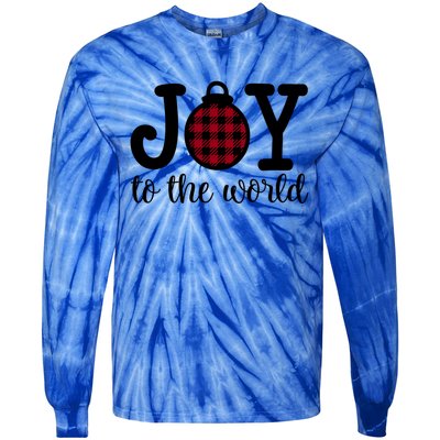 Christmas Joy To The World Christian Plaid Design Gift Tie-Dye Long Sleeve Shirt