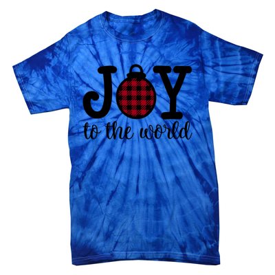 Christmas Joy To The World Christian Plaid Design Gift Tie-Dye T-Shirt