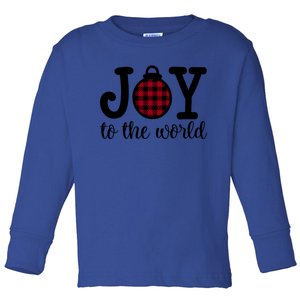 Christmas Joy To The World Christian Plaid Design Gift Toddler Long Sleeve Shirt