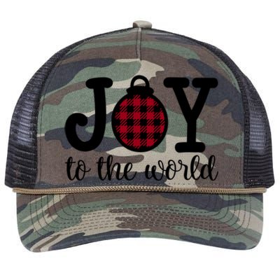 Christmas Joy To The World Christian Plaid Design Gift Retro Rope Trucker Hat Cap