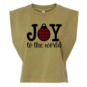 Christmas Joy To The World Christian Plaid Design Gift Garment-Dyed Women's Muscle Tee