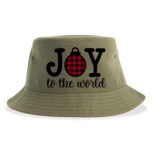 Christmas Joy To The World Christian Plaid Design Gift Sustainable Bucket Hat