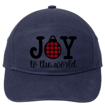 Christmas Joy To The World Christian Plaid Design Gift 7-Panel Snapback Hat