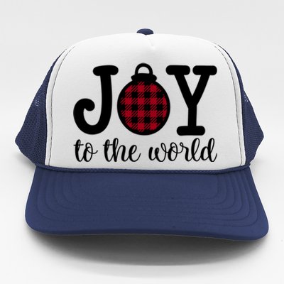 Christmas Joy To The World Christian Plaid Design Gift Trucker Hat