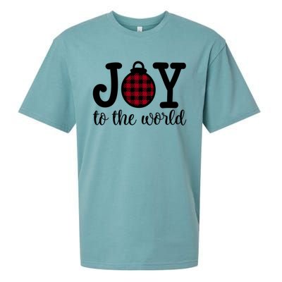 Christmas Joy To The World Christian Plaid Design Gift Sueded Cloud Jersey T-Shirt