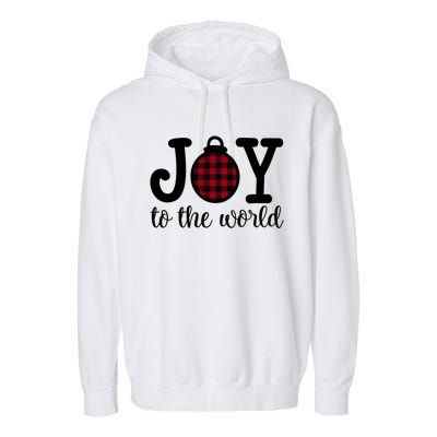 Christmas Joy To The World Christian Plaid Design Gift Garment-Dyed Fleece Hoodie