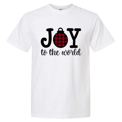 Christmas Joy To The World Christian Plaid Design Gift Garment-Dyed Heavyweight T-Shirt