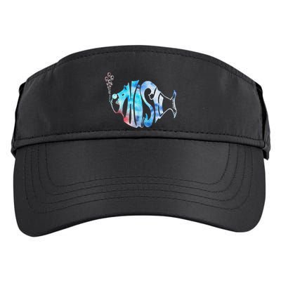 Colorful Jam Tie Dye For Fisherman Fish Graphic Adult Drive Performance Visor