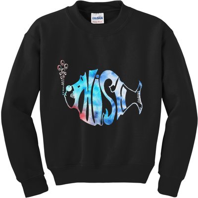 Colorful Jam Tie Dye For Fisherman Fish Graphic Kids Sweatshirt