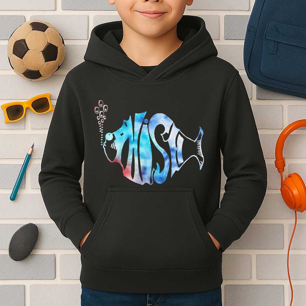 Colorful Jam Tie Dye For Fisherman Fish Graphic Kids Hoodie