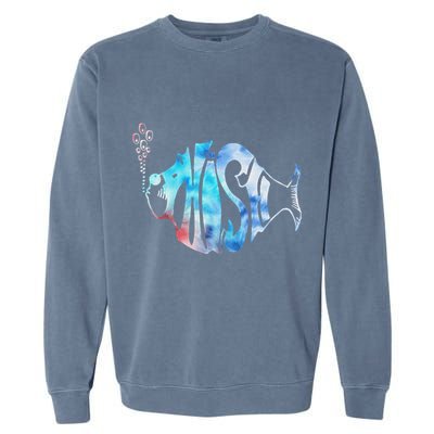 Colorful Jam Tie Dye For Fisherman Fish Graphic Garment-Dyed Sweatshirt