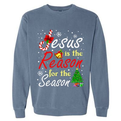 Christian Jesus The Reason Christmas Stocking Stuffer Gifts Garment-Dyed Sweatshirt