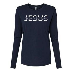 Christ Jesus The Way. The Truth. The Life Blessed Christians Womens Cotton Relaxed Long Sleeve T-Shirt