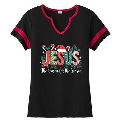 Christian Jesus The Reason Xmas Holiday Season Christmas Ladies Halftime Notch Neck Tee