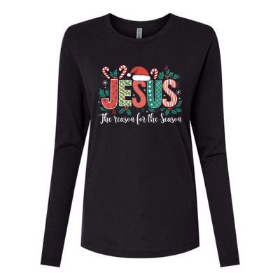 Christian Jesus The Reason Xmas Holiday Season Christmas Womens Cotton Relaxed Long Sleeve T-Shirt