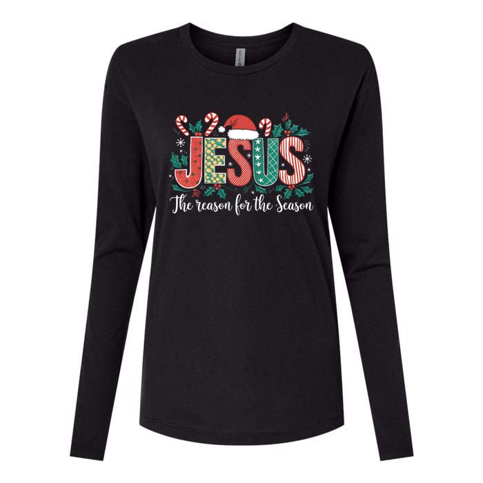 Christian Jesus The Reason Xmas Holiday Season Christmas Womens Cotton Relaxed Long Sleeve T-Shirt