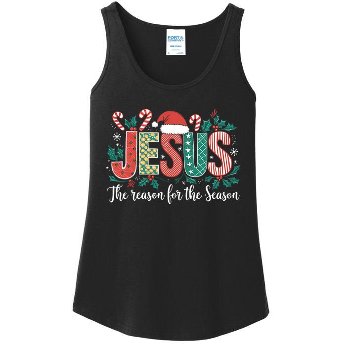 Christian Jesus The Reason Xmas Holiday Season Christmas Ladies Essential Tank