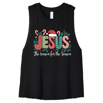 Christian Jesus The Reason Xmas Holiday Season Christmas Women's Racerback Cropped Tank