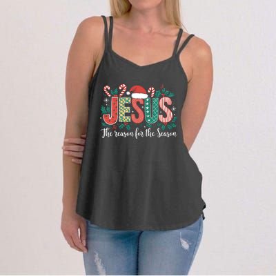 Christian Jesus The Reason Xmas Holiday Season Christmas Women's Strappy Tank