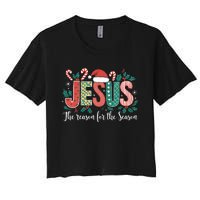 Christian Jesus The Reason Xmas Holiday Season Christmas Women's Crop Top Tee