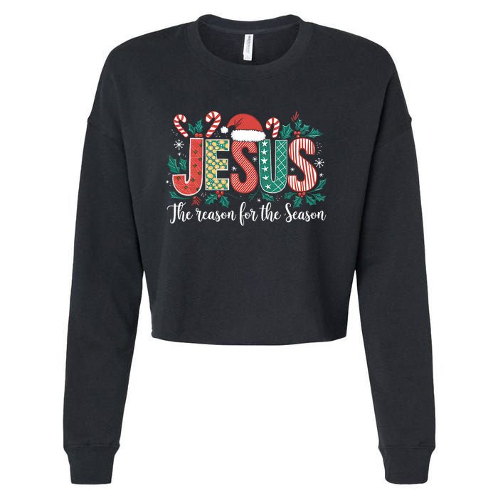 Christian Jesus The Reason Xmas Holiday Season Christmas Cropped Pullover Crew