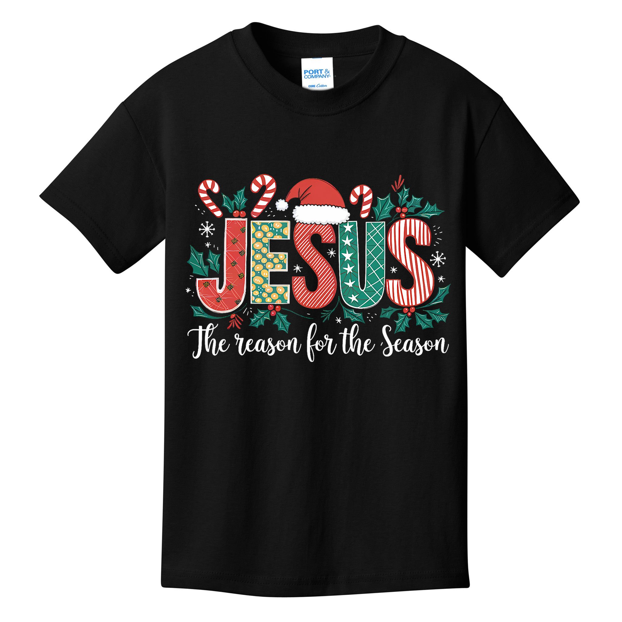 Christian Jesus The Reason Xmas Holiday Season Christmas Kids T-Shirt