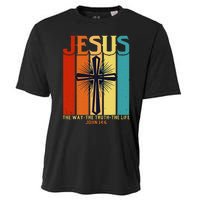 Christian Jesus The Way Truth Life Cooling Performance Crew T-Shirt