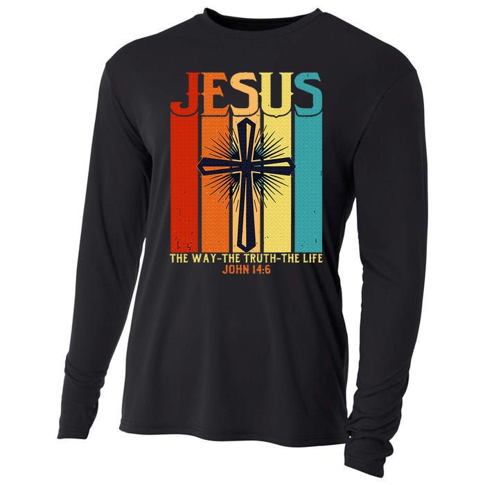 Christian Jesus The Way Truth Life Cooling Performance Long Sleeve Crew