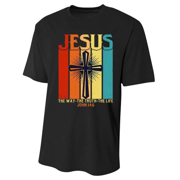 Christian Jesus The Way Truth Life Performance Sprint T-Shirt