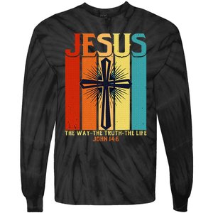 Christian Jesus The Way Truth Life Tie-Dye Long Sleeve Shirt