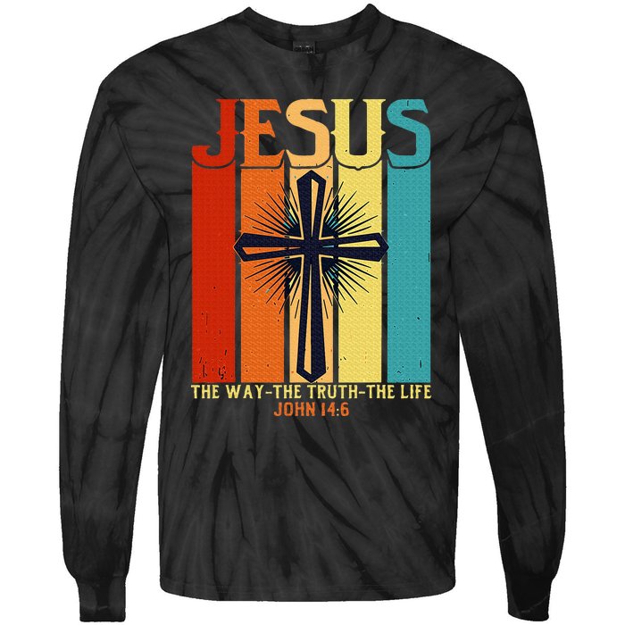 Christian Jesus The Way Truth Life Tie-Dye Long Sleeve Shirt